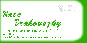 mate drahovszky business card